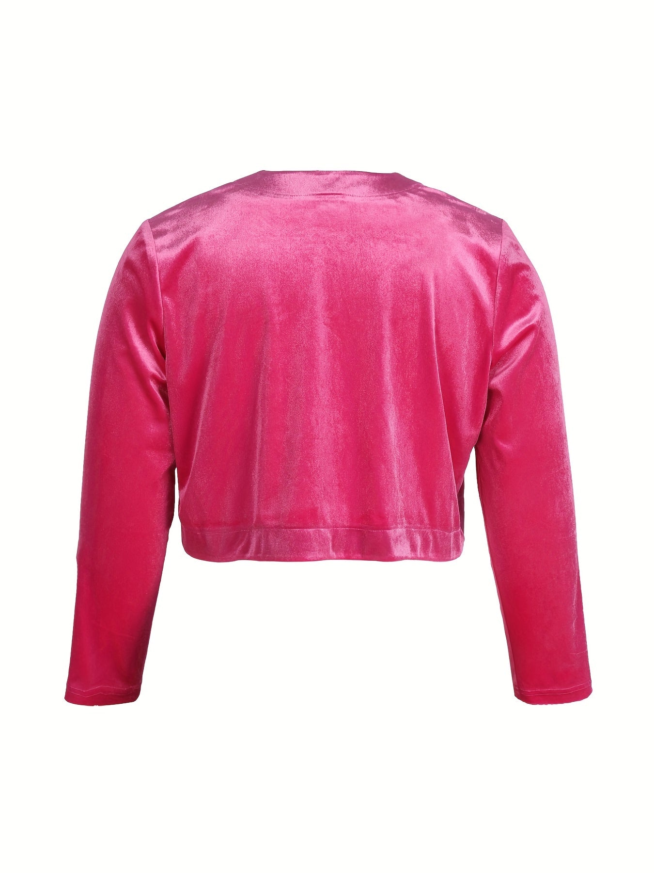 Women's Plus Velvet Long Sleeve Crop Blazer
