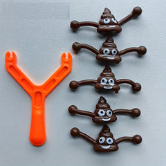 Prank Poop Slingshot Toy Set for Kids - 6 Pack Mixed Novelty Gag Gift