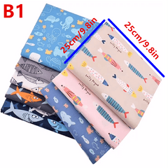 8pcs Cartoon Cotton Fabric Precut for DIY Sewing Patchwork Table Cloth
