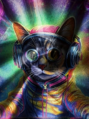 Cat DJ 3D Print Boy's T-Shirt Kids Casual Short Sleeve Breathable