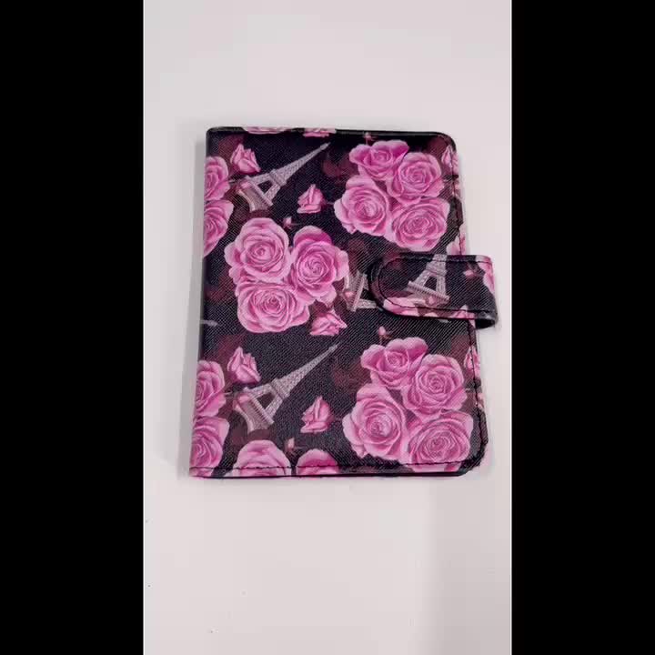 Floral Pattern PU Leather Passport Holder Functional Case
