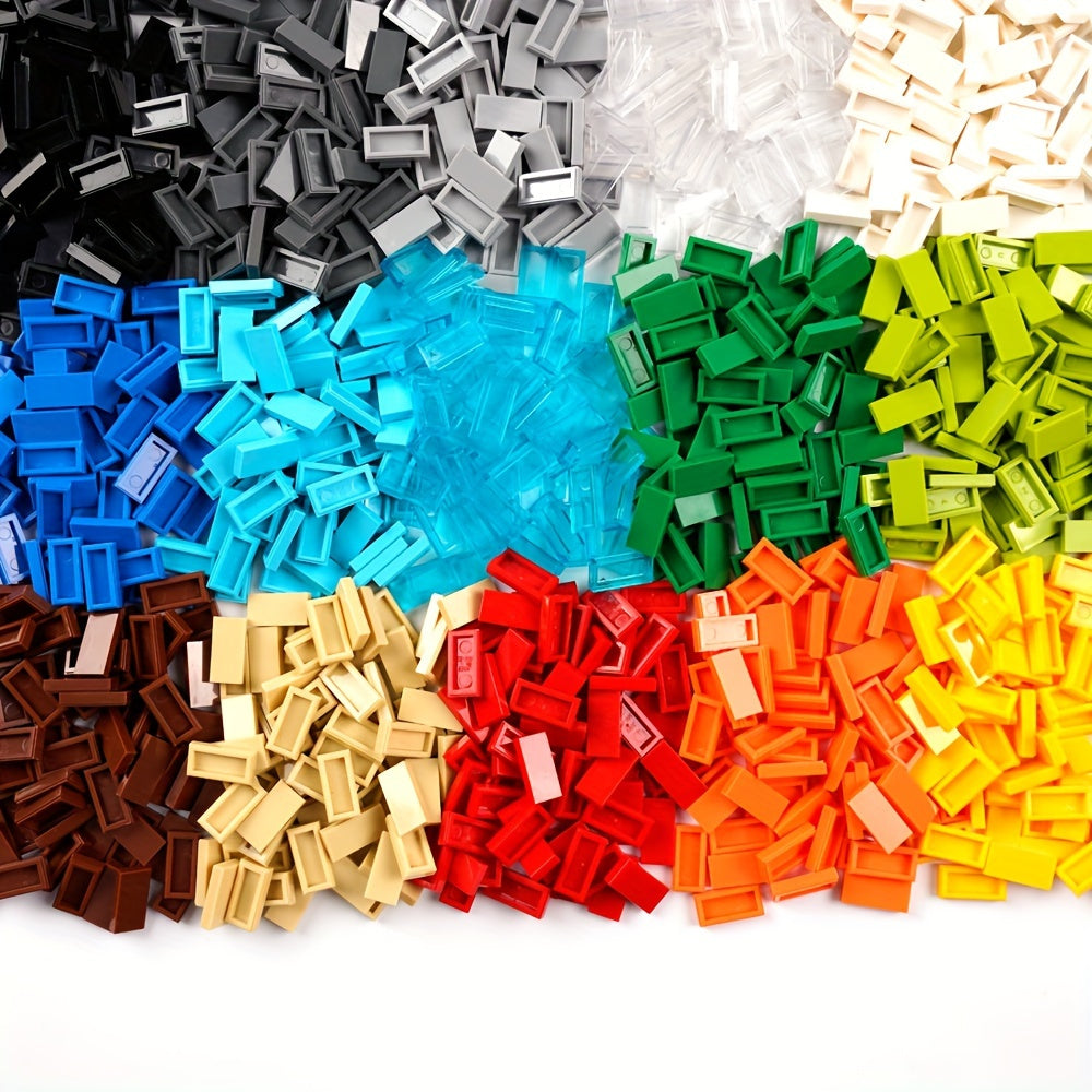 1x2 Tile Flat Bricks Bulk Classic Building Blocks Set