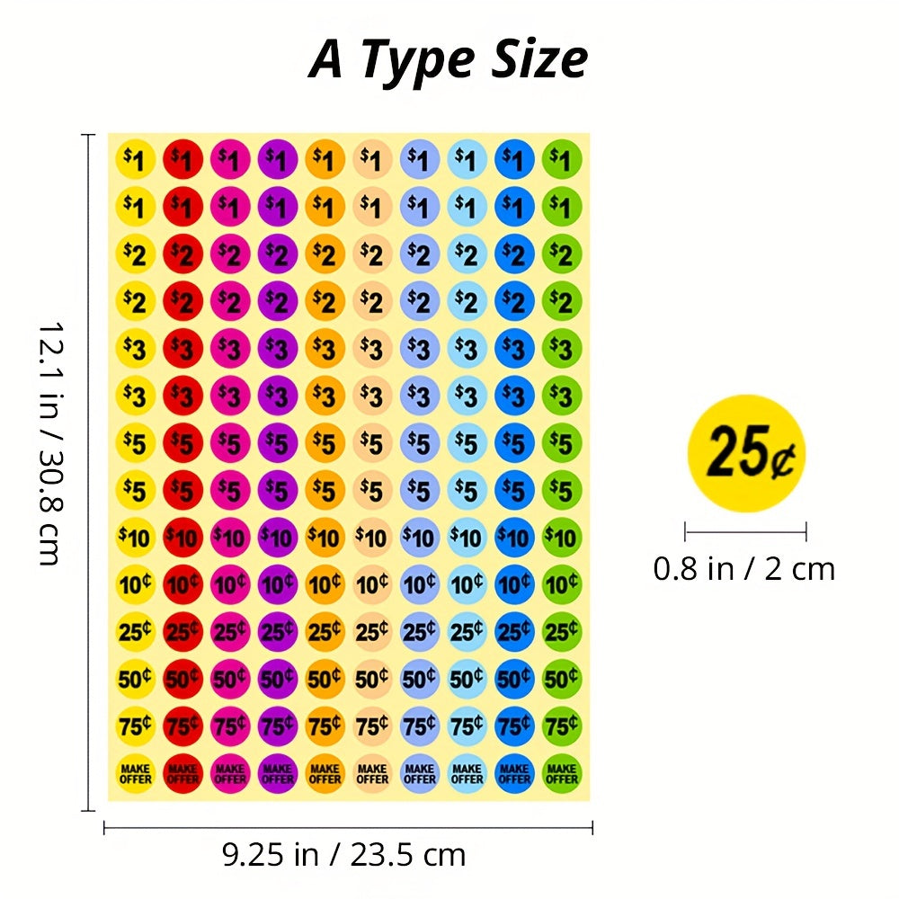 700pcs Yard Stickers Garage Pre Priced Pricing Labels 7 62 10 Diameter