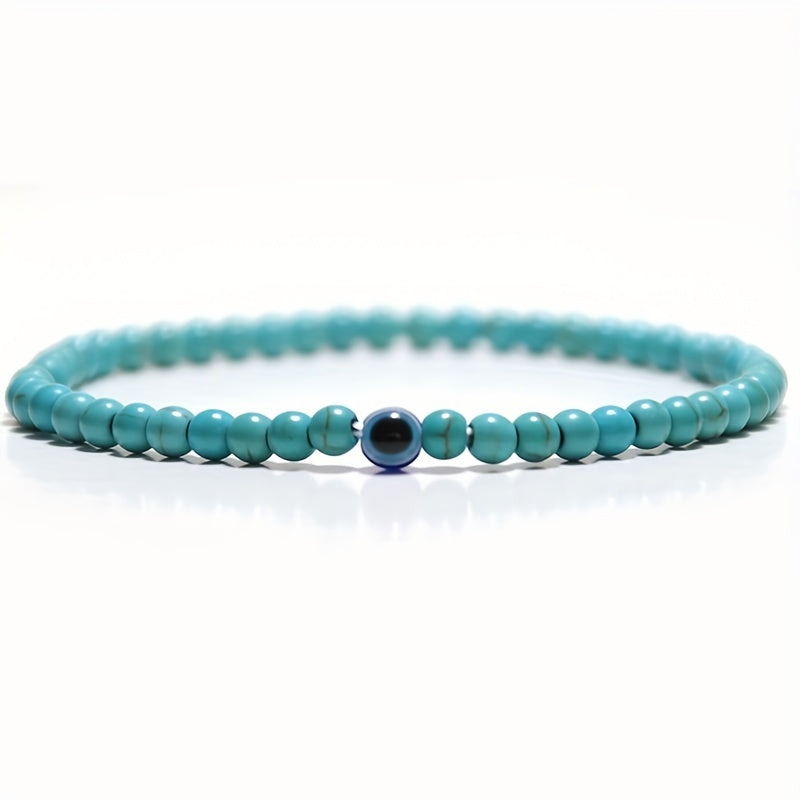 Men's Evil Eye Stone Beaded Bracelet