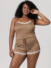  Ribbed Cami Top & Shorts Pajama Set