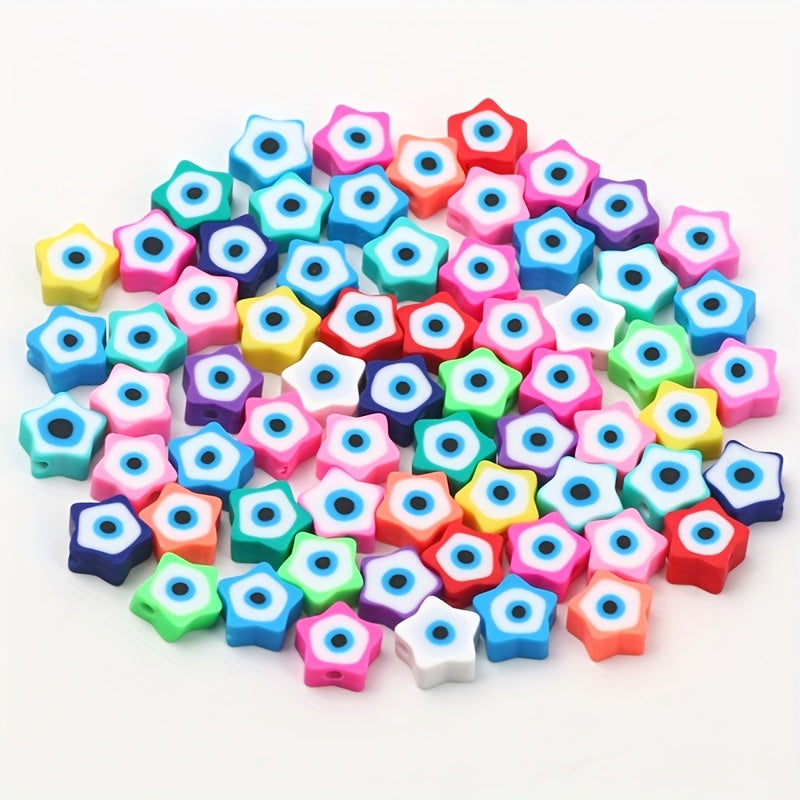 50pcs Eyes Pattern Soft Pottery Beads DIY Accessories