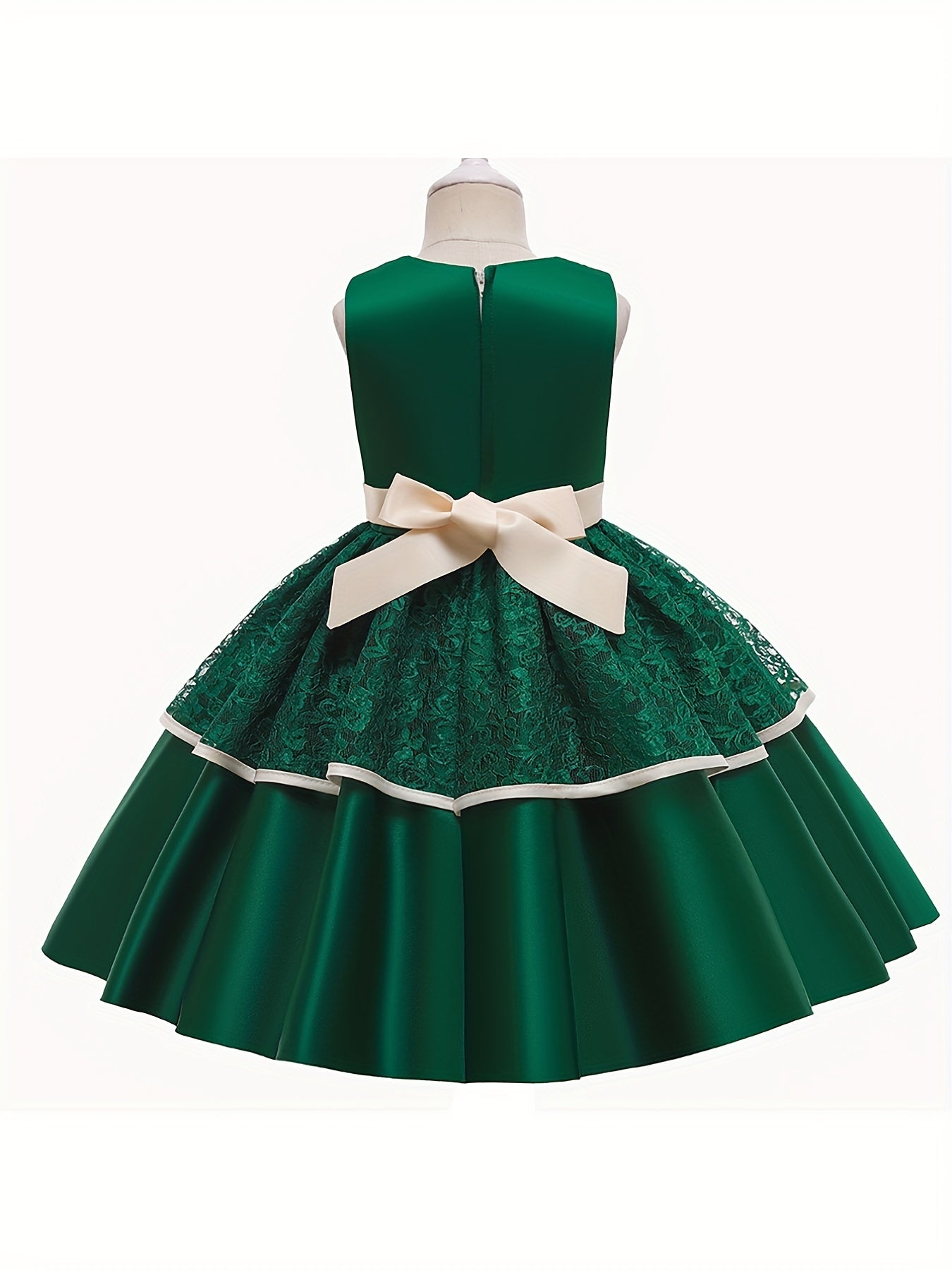 Girls Sleeveless Lace Flower Princess Dress
