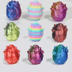 3D Printed Crystal Dragon Egg Set - Dragon with Articulation & Real Eyes