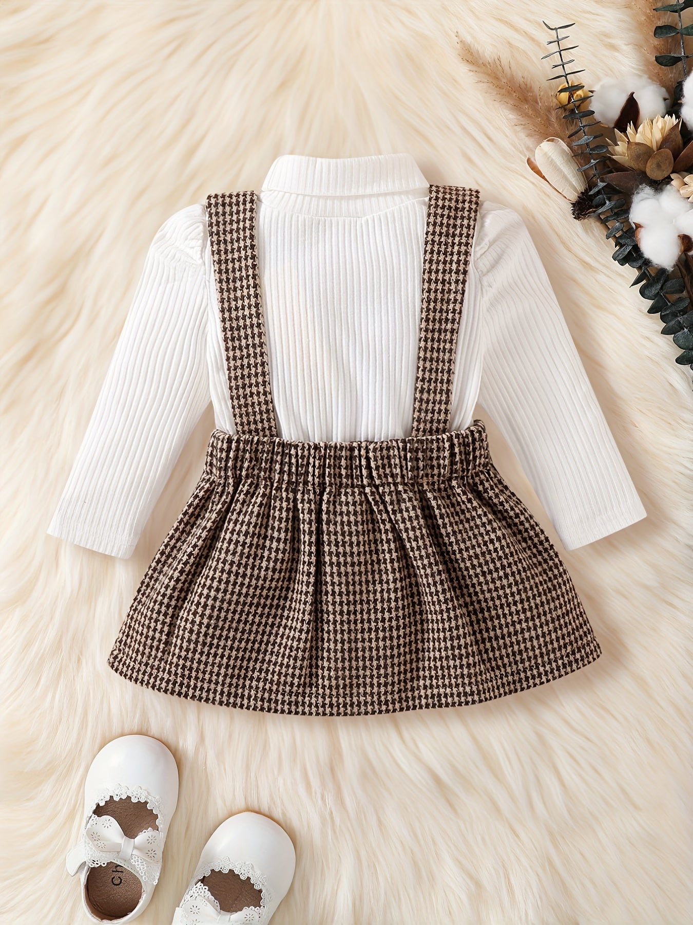 Preppy Style Baby Girls Top and Skirt Set for Autumn