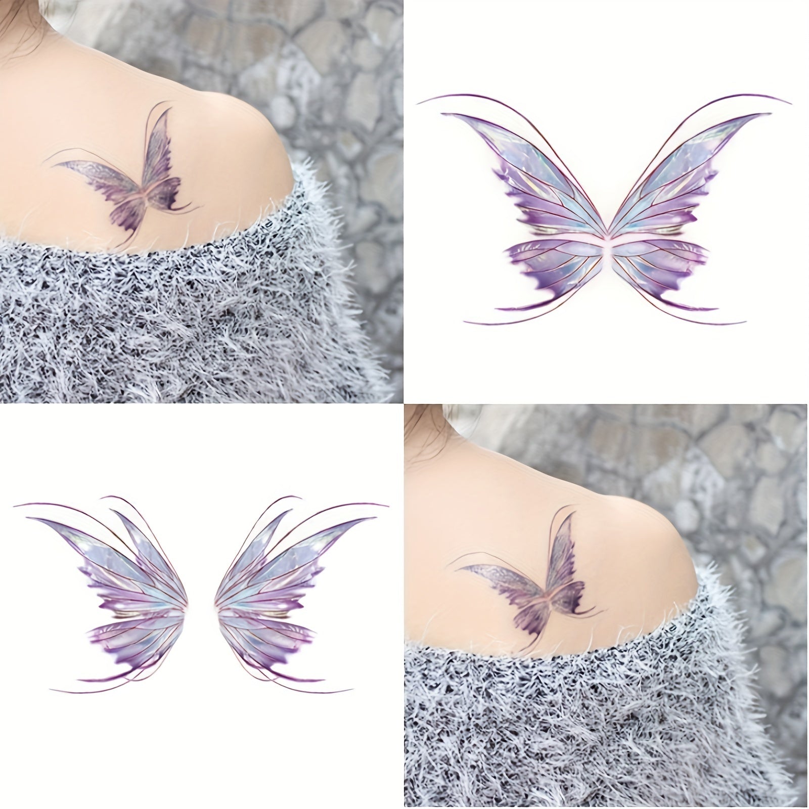 Butterfly Face Tattoo Sticker Glitter Eye Makeup Prom Glitter