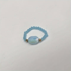 Colorful Crystal Glass Beads Ring for Women