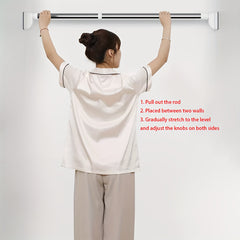 Thick Coated Telescoping Shower Curtain Rod No Drilling