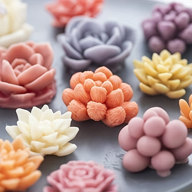 3D Succulent Cacti Candle Mold 9 Pcs