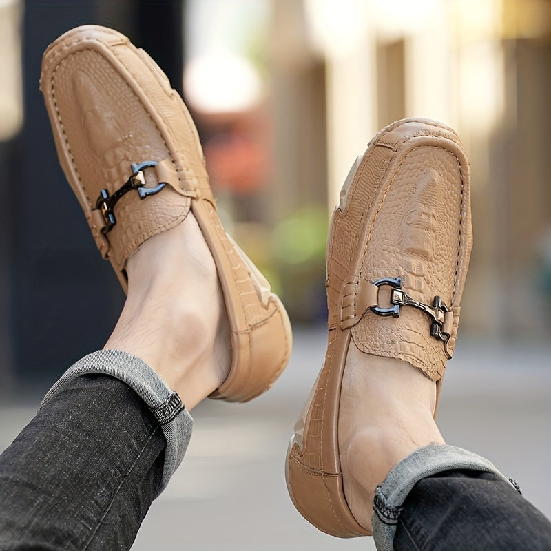 Men's Faux Leather Horsebit Loafer Shoes Lightweight Non Slip Casual Shoes