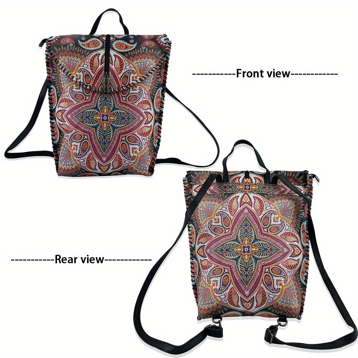 Vintage Ethnic Style Backpack Retro Bohemian Travel Daypack