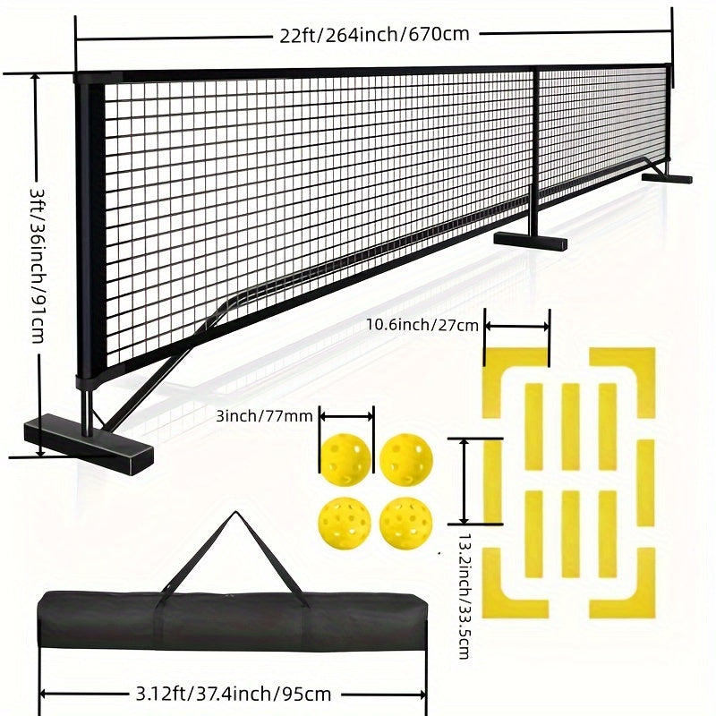 USAPA Regulation Size Pickleball Net with Steel Frame 6.71m Long