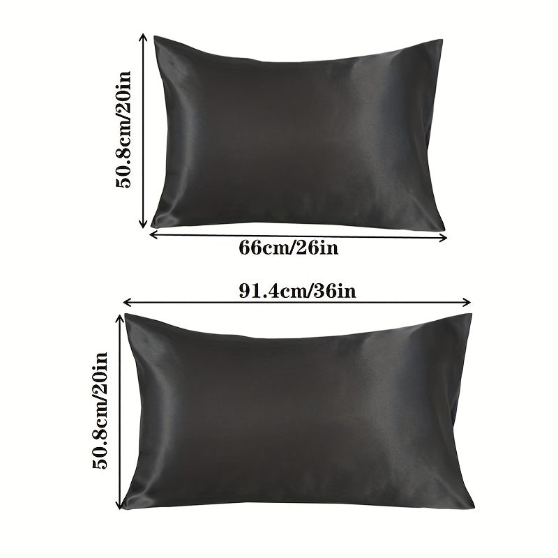 1 Pair Faux Silk Satin Pillowcase Envelope Design