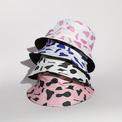 Children's Cow Pattern Double-sided Sun Hat for Outdoor Travel