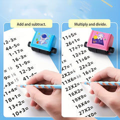 2pcs Math Seal Set for Teachers, Red Ink, Addition Subtraction