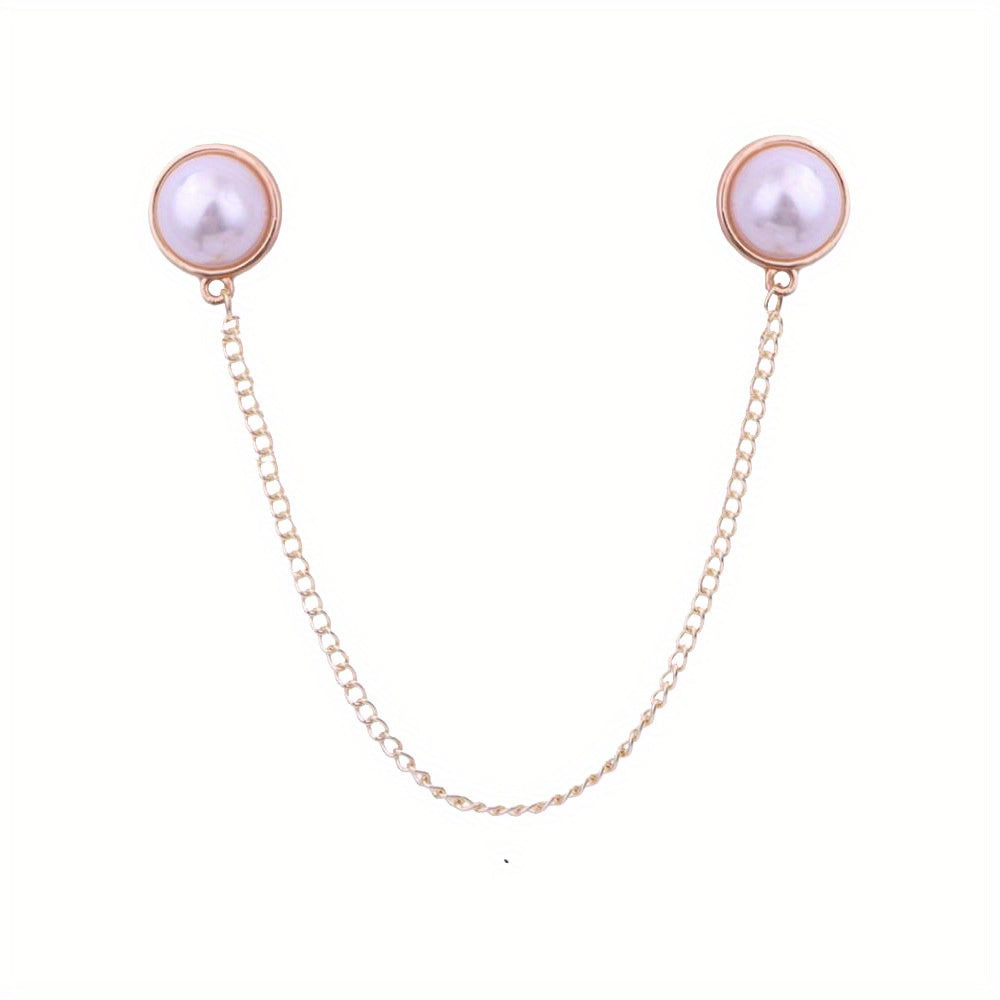 Pearl Chain Brooch Clothing Accessory Corsage