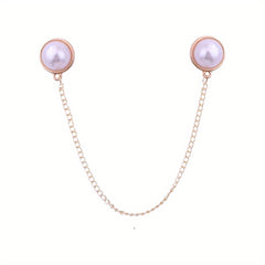 Pearl Chain Brooch Clothing Accessory Corsage