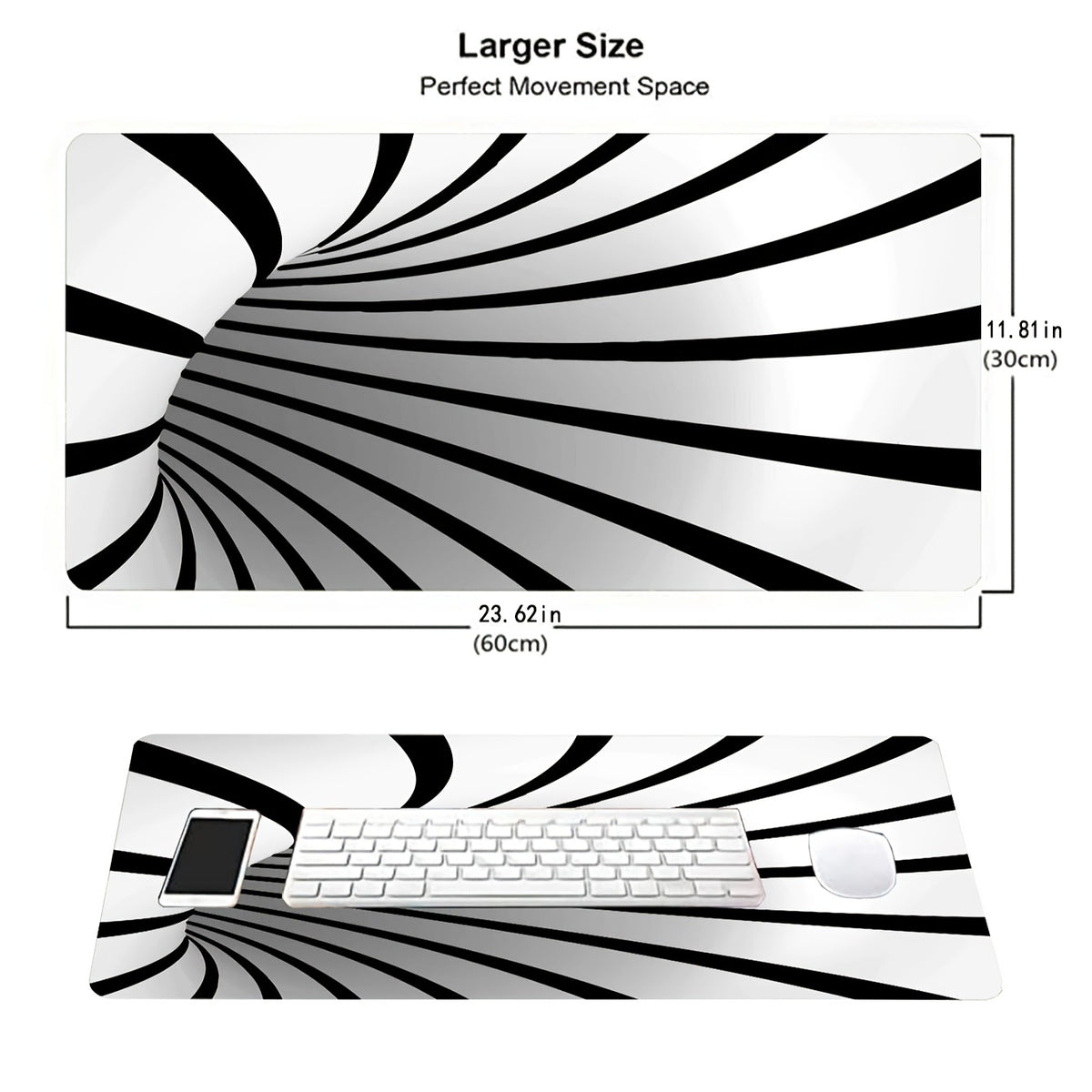 Oversized Gaming Desk Pad Disordered Theme Pattern 3D Printed Mouse Pad