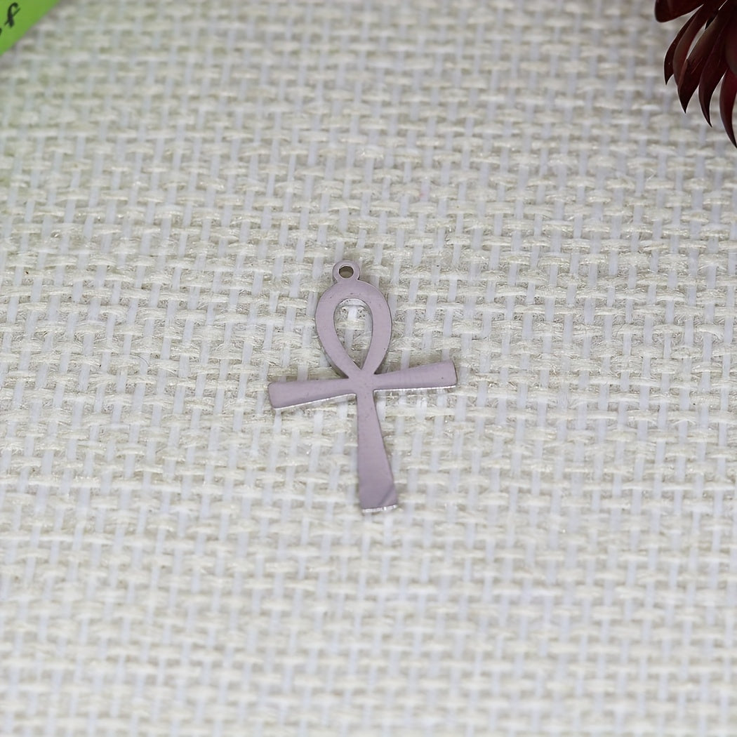 5pcs Cross Pendant Stainless Steel Necklace Jewelry Accessories