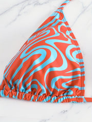  Sexy Bikini Set Women's Plus Print Ruched Cover Up Swimsuit