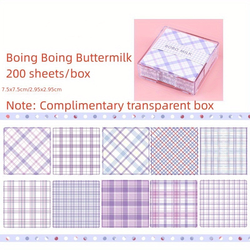 Grid Memo 200 Sheets in Box Non-sticky Hand Account Texture Material Paper