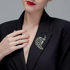 Enamel Crystal Rhinestone Animal Lapel Brooch