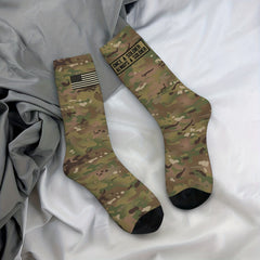 Camouflage Army Warm Mid calf Sock for Outdoor Sports