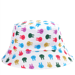 Colorful Rabbit Print Bucket Hat Lightweight Sunshade
