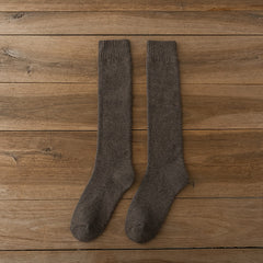 Solid Calf Socks Warm Knee High Stockings Women's Hosiery