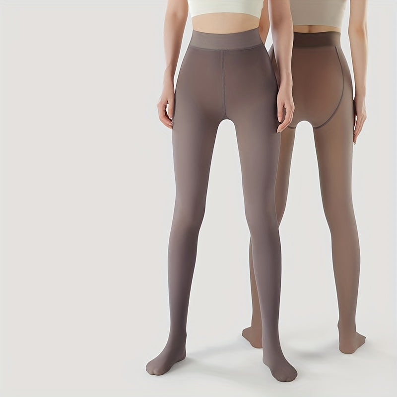 Plush Lined Tights High Waist Thermal Leggings Women's Stockings