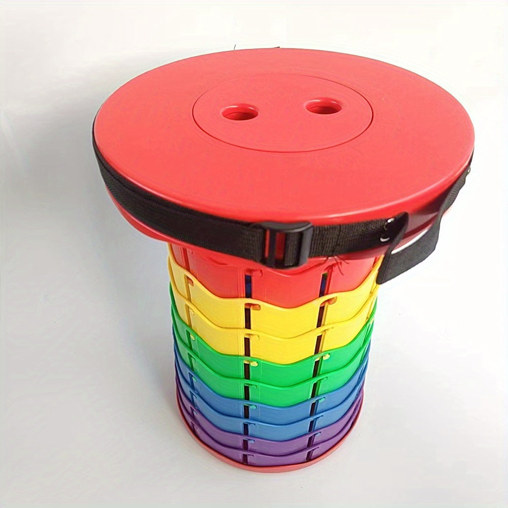 Rainbow Folding Stool Portable Telescopic Stool for Camping Fishing