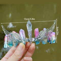 Moon Quartz Headband Purple Crystals Crown Natural Stones Branch Witch Headpiece