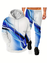 Men's Tie Dye Hoodie & Sweatpants Set for Autumn Winter