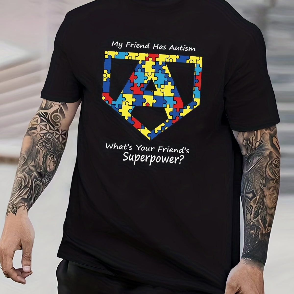 Geometric Pattern Basketball Print Men's Graphic Crew Neck T shirt