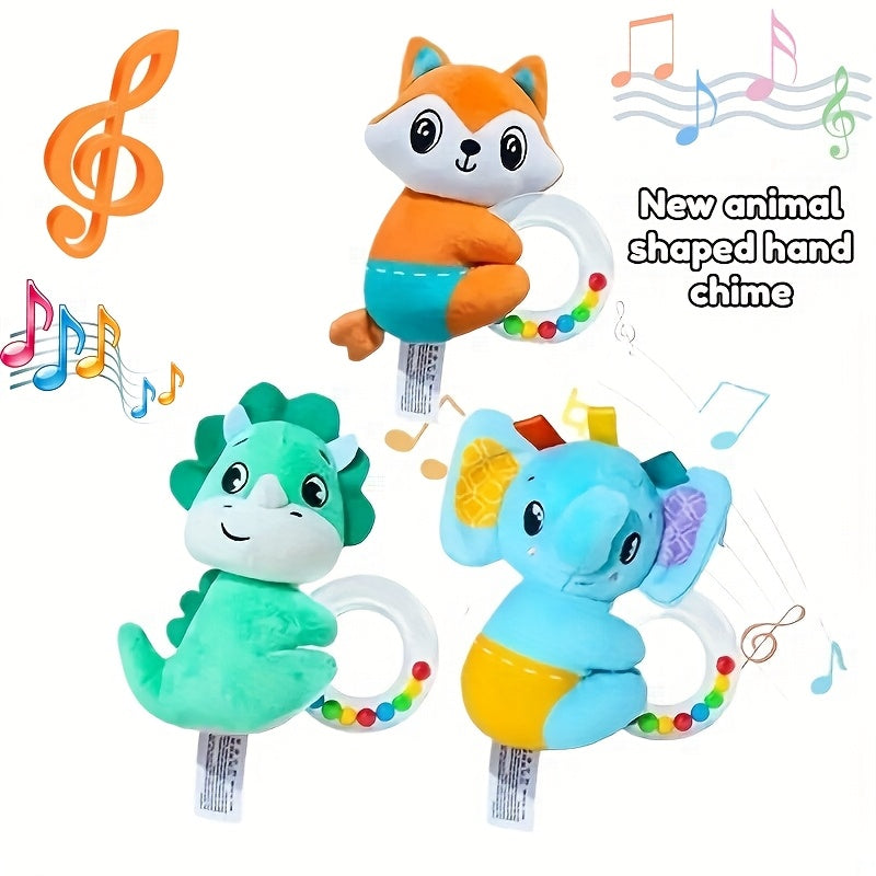 Baby Bell Elephant Plush Sensory Toy with Bells & Buttons Multicolor