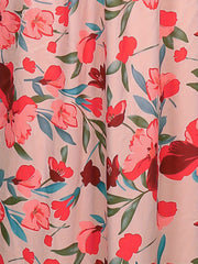  Boho Maxi Skirt Women's Floral Print Elastic Waist High Rise