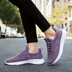Women's Lace Up Athletic Running Shoes Soft Sole Casual Mesh Sneakers