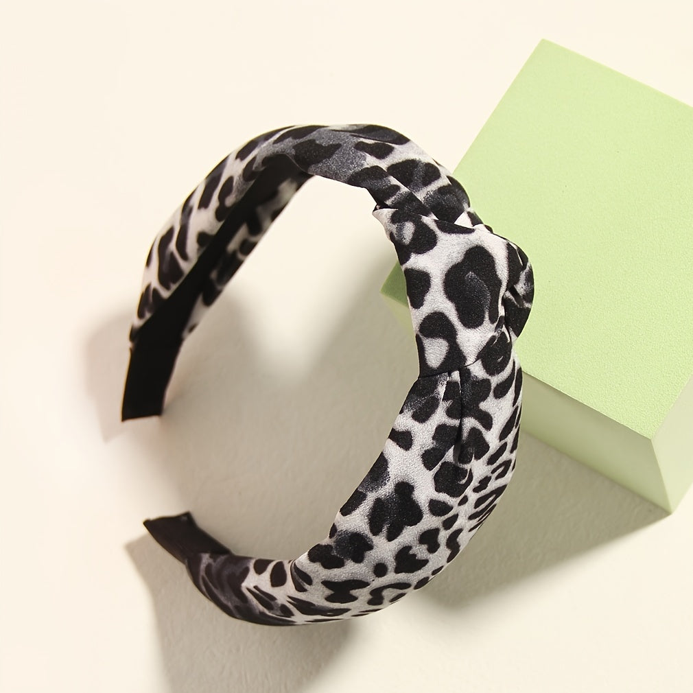4pcs Leopard Print Headbands Vintage Head Hoops All match Hair Bands
