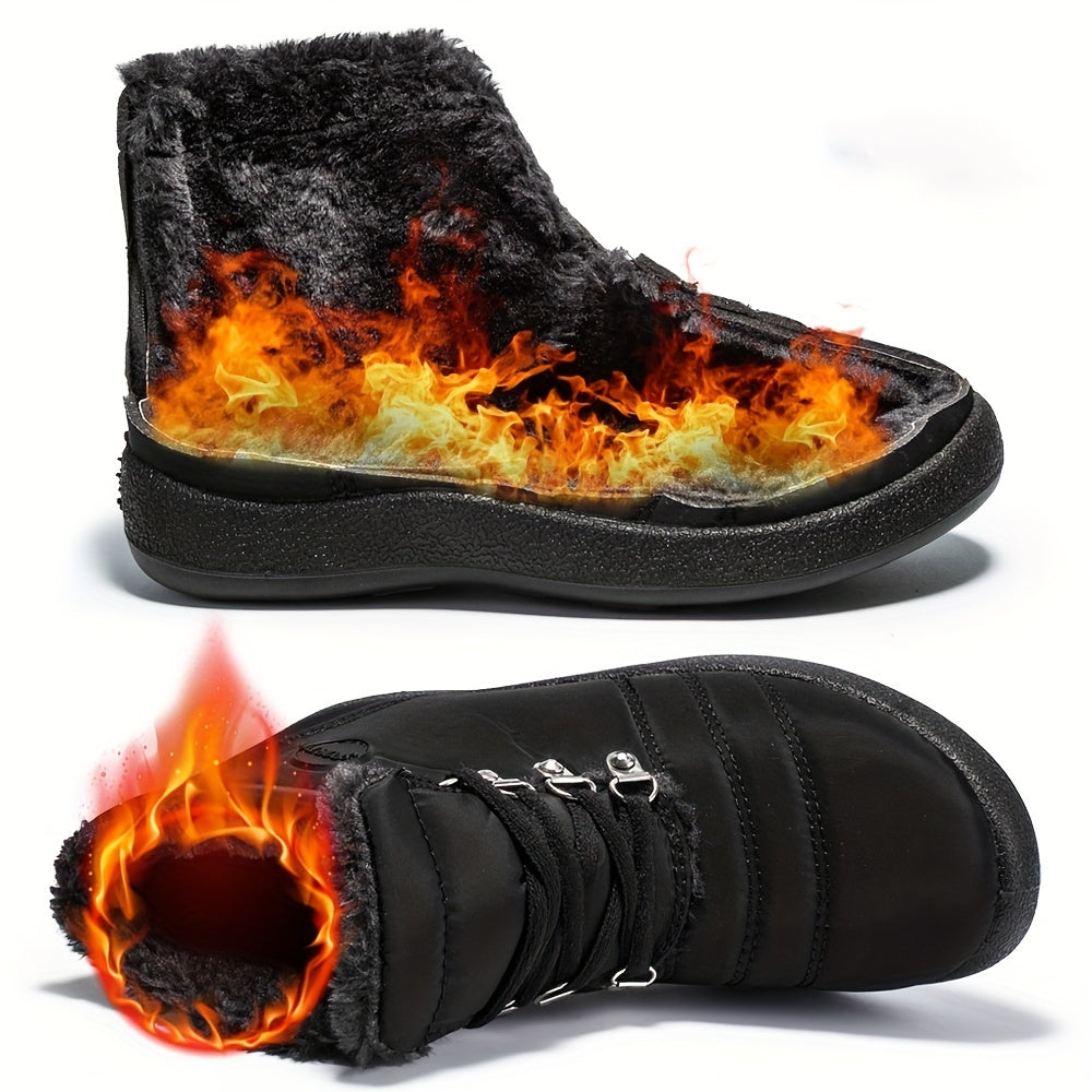 Fur Lined Snow Boots Waterproof Windproof Non Slip Winter Boots