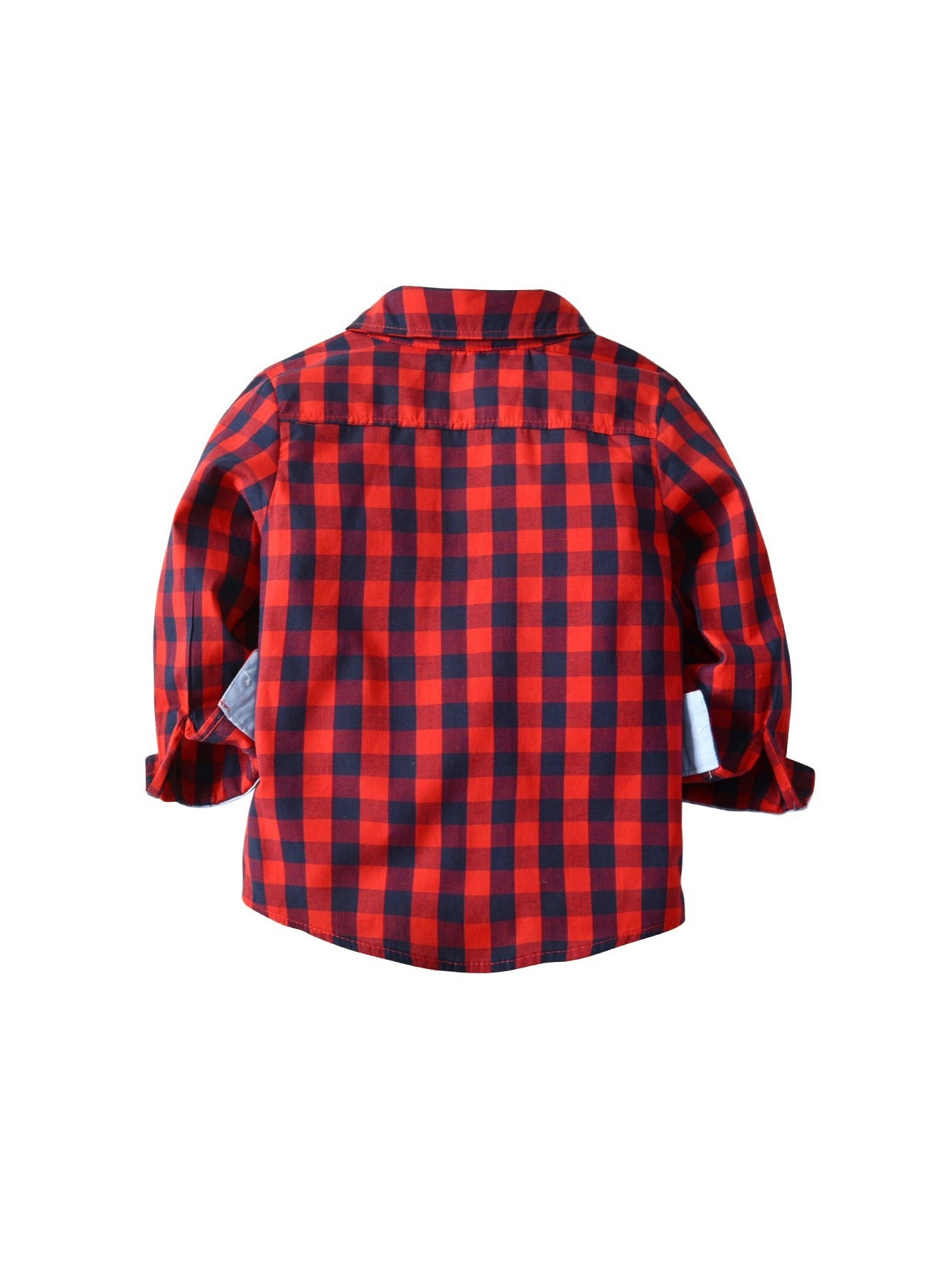 Toddler Boys Plaid Print Long Sleeve Shirt Kids Clothes