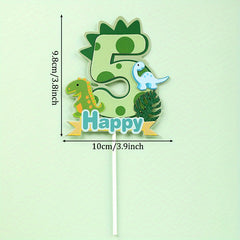 Green Dinosaur Cake Topper for Kids' Birthdays