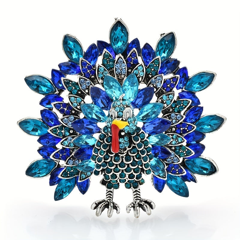 Vintage Rhinestone Turkey Brooches Chicken Giving Brooch Pins For Men
