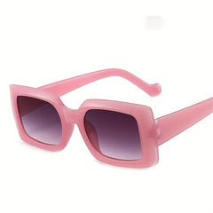 Rectangle Frame Sunglasses Jelly Gradient Lens Minimalist Eyewear