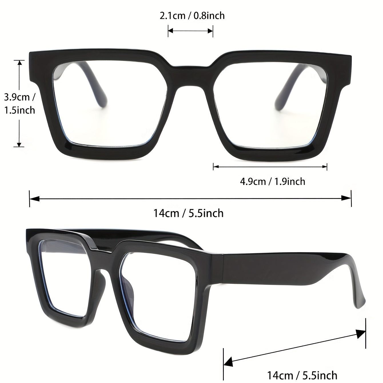 Men's Outdoor Casual Transparent Lens Glasses Set