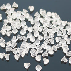 100pcs Invisible Plastic Earring Posts Clear Ear Hole Retainer