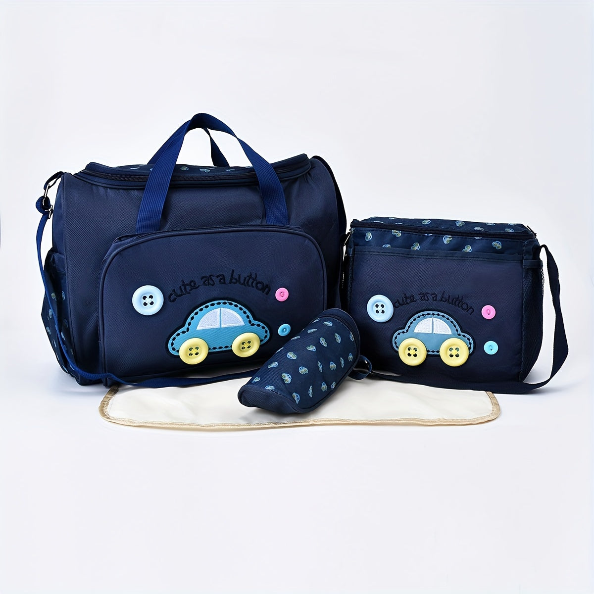 4pcs Mommy Bag Oxford Fabric Small Car Pattern